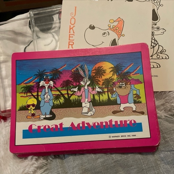 Warner Bros. Other - Vintage 1986 Six Flags Over Texas Warner Brothers Large Playing Cards